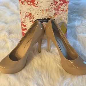 Chinese Laundry-Wonder Patent Nude Heels, size 8.5